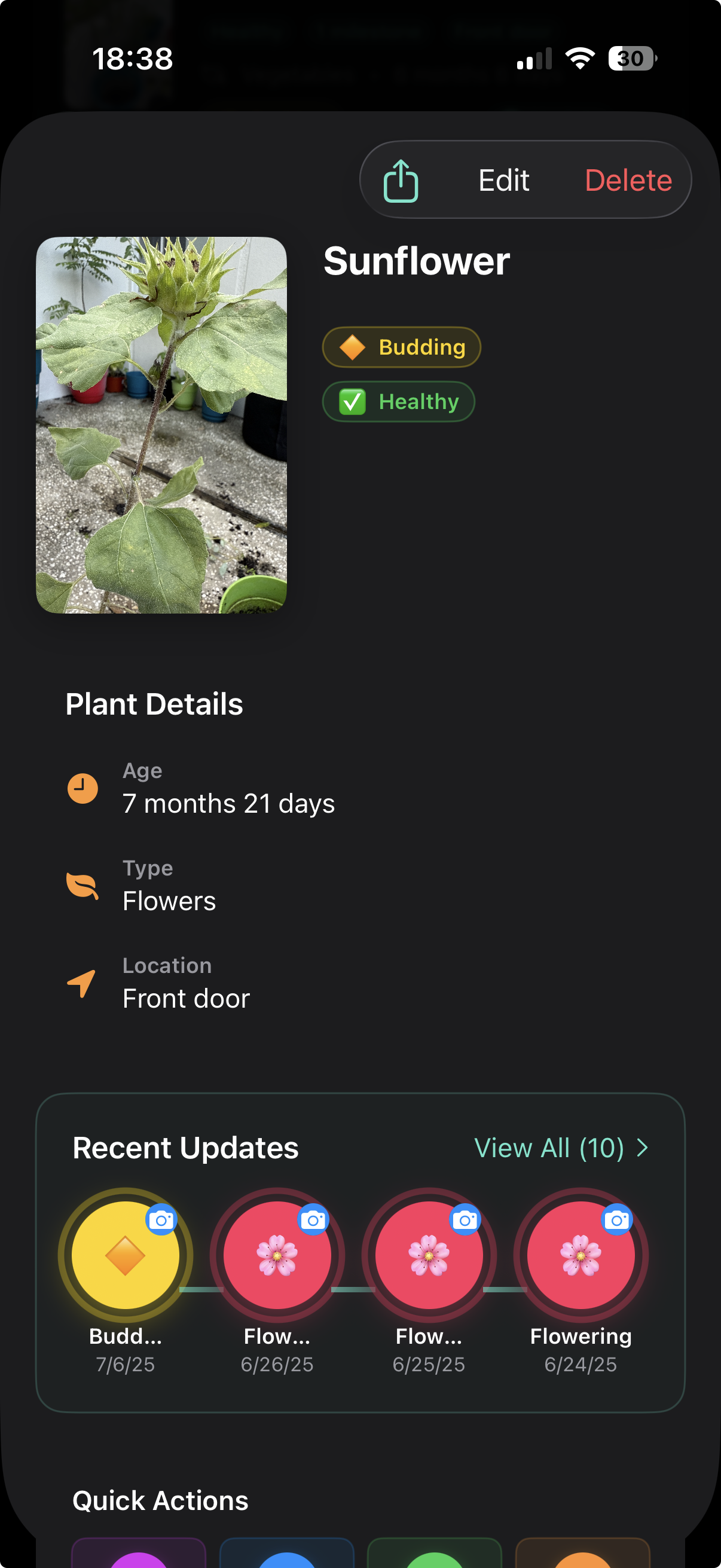 Plants detail screen