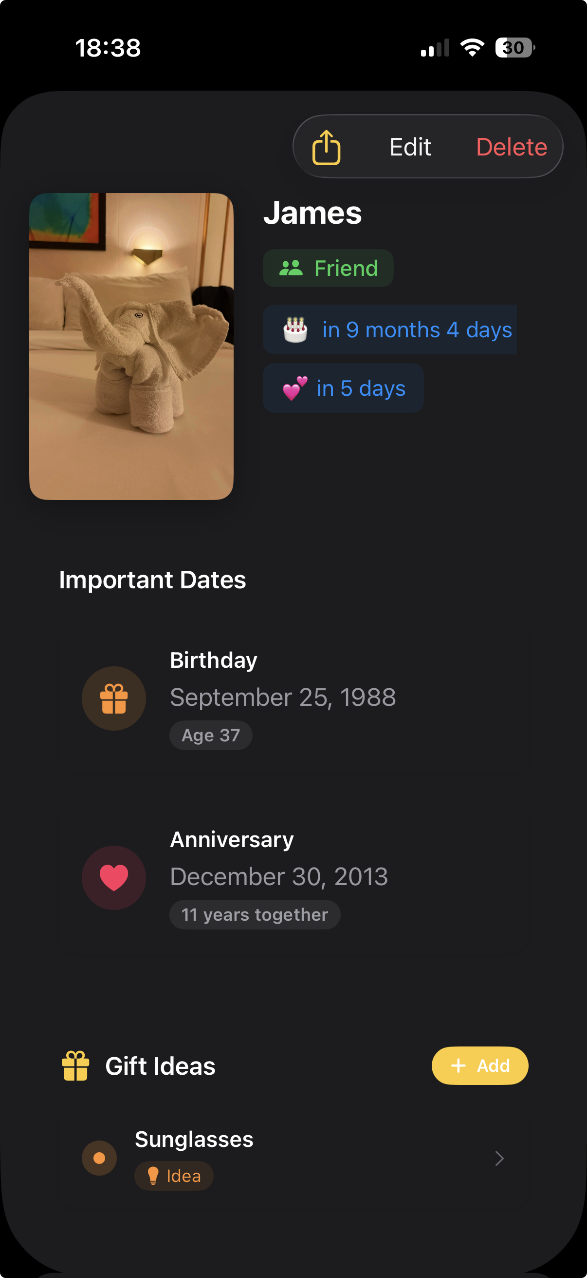 People detail screen